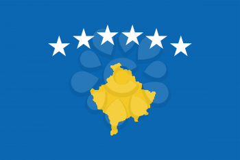 Vector illustration of the flag of  Kosovo 