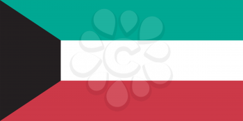 Vector illustration of the flag of  Kuwait 