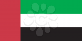 Vector illustration of the flag of  United Arab Emirates 

