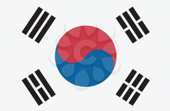 Vector illustration of the flag of Republic of Korea  
