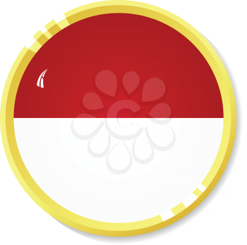Vector  button with flag Indonesia