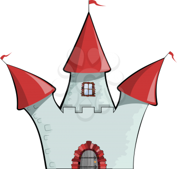 Vector illustration of cartoon castle. EPS10