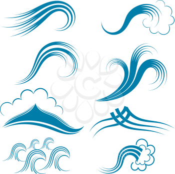 Set of wave symbols. eps10