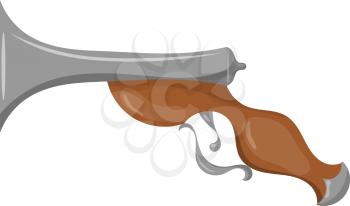 Cartoon illustration of an old gun. eps10