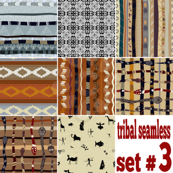 Set of seamless ethnic pattern