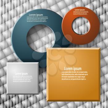 Set of elements for web design and infographics on a geometric background