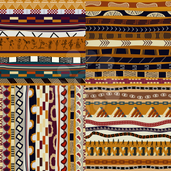 Set of African seamless patterns