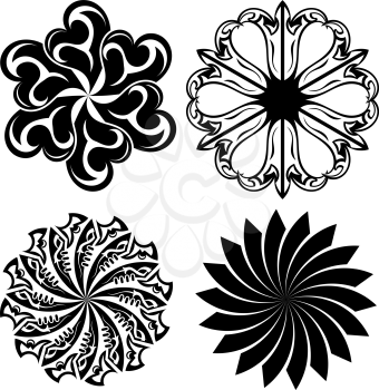 Set of round tattoo elements