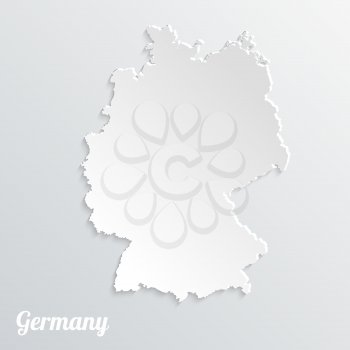 Abstract icon map of  Germany on a gray background