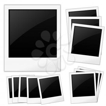 Royalty Free Clipart Image of Sets of Blank Photos