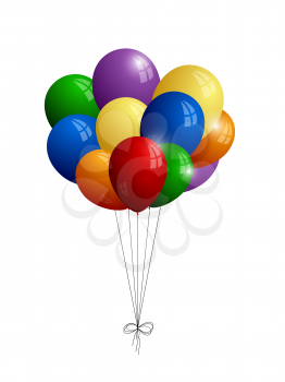 Bunch of balloons on a white background. Isolated