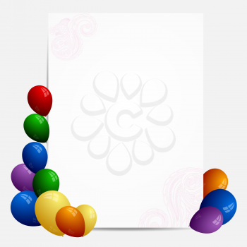 
Abstract banner with balloons