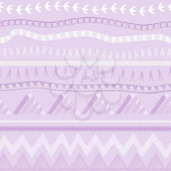 Seamless ethnic pattern in lilac tones