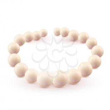 Set of pearls isolated on white background. Vector illustration.