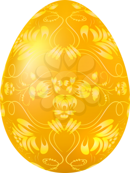 Easter egg with elements of traditional Russian pattern. Design element. Vector illustration.