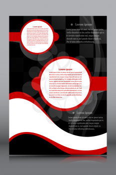 Black banner with a red and white geometric fields for text on a gray background. Vector illustration.