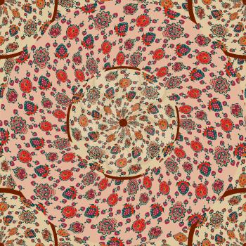 Seamless background from a floral ornament rozovymm tribal style. Ethno. Vector illustration.