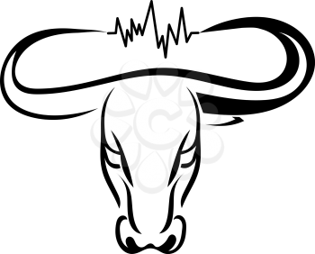 Head of a bull and a spark. Vector illustration.