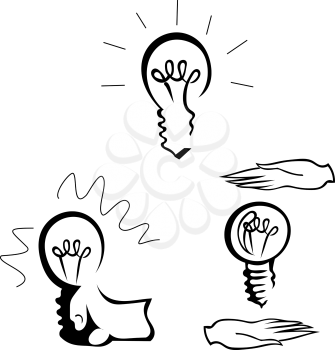 Light Bulb. The idea of businesses. Vector illustration.