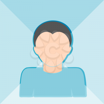 Flat icon with a silhouette of a man. Vector illustration.