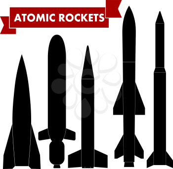 Set of atomic rockets. Vector illustration