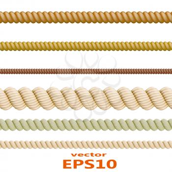 Set of color ropes. Vector illustration