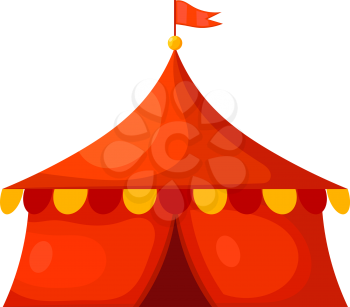 Cartoon circus tent. Flat style. Vector illustration