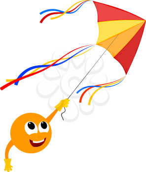 Kite and a smiling face on a white background. Vector illustration kite with smiling face. . 
Stock vector