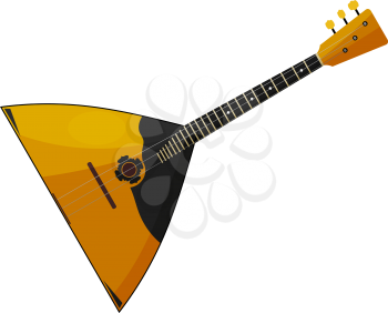 The national Russian musical instrument on a white background. Balalaika. Cartoon style. Subject of Russian culture. Stock vector illustration