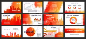 Red  Business backgrounds of digital technology. Colored elements for presentation templates. Leaflet Annual report cover design. Banner brochure layout design. Flyer. Vector illustration