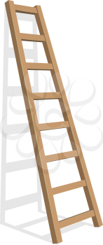 Realistic ladder on a white background. Vector Illustration