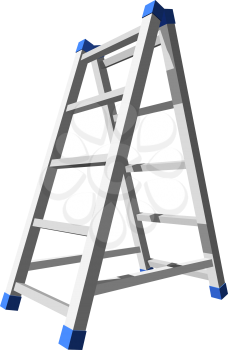 Realistic metal staircase on a white background. Vector illustration
