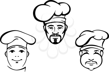Restaurant chefs set in hat. Vector illustration