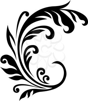Floral embellishment isolated on white. Vector illustration