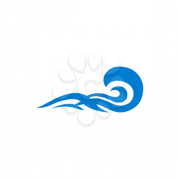 Nautical storm, curly swirl of water splashes isolated linear icon. Vector stylized water splashes, tsunami flow, dangerous to swim or dive sign. Foam at sea or ocean, bad weather conditions