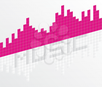 Illustration of pink equalizer bars with reflection