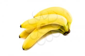 Fresh bananas on white background