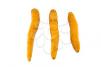 Three carrots isolated on white