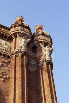 Details of the Arc de Triomf in Barcelona, Spain 