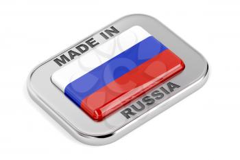 Made in Russia badge with Russian flag inside