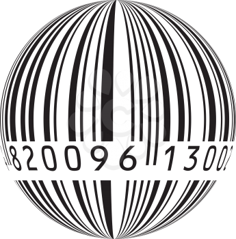 Royalty Free Clipart Image of a Bar Code in the Form of a Globe