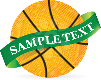 Royalty Free Clipart Image of a Basketball With Text Space