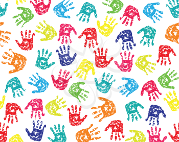Royalty Free Clipart Image of a Seamless Hand Pattern