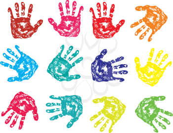 Royalty Free Clipart Image of Handprints