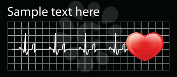 Royalty Free Clipart Image of a Heart Monitor