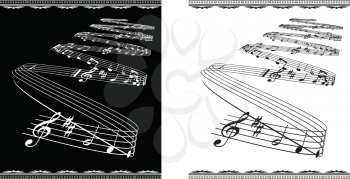 Royalty Free Clipart Image of Black and White Musical Backgrounds