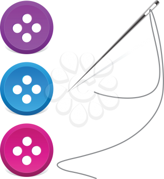 Royalty Free Clipart Image of a Needle and Button
