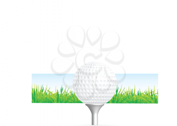 Royalty Free Clipart Image of a Golf Tee and Ball
