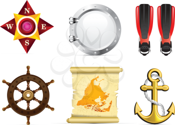Royalty Free Clipart Image of Nautical Symbols