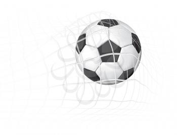 Soccer ball in the goal net eps10 illustration